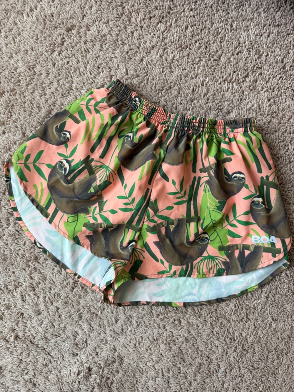 B.O.A Sloth Print Athletic Shorts for Women